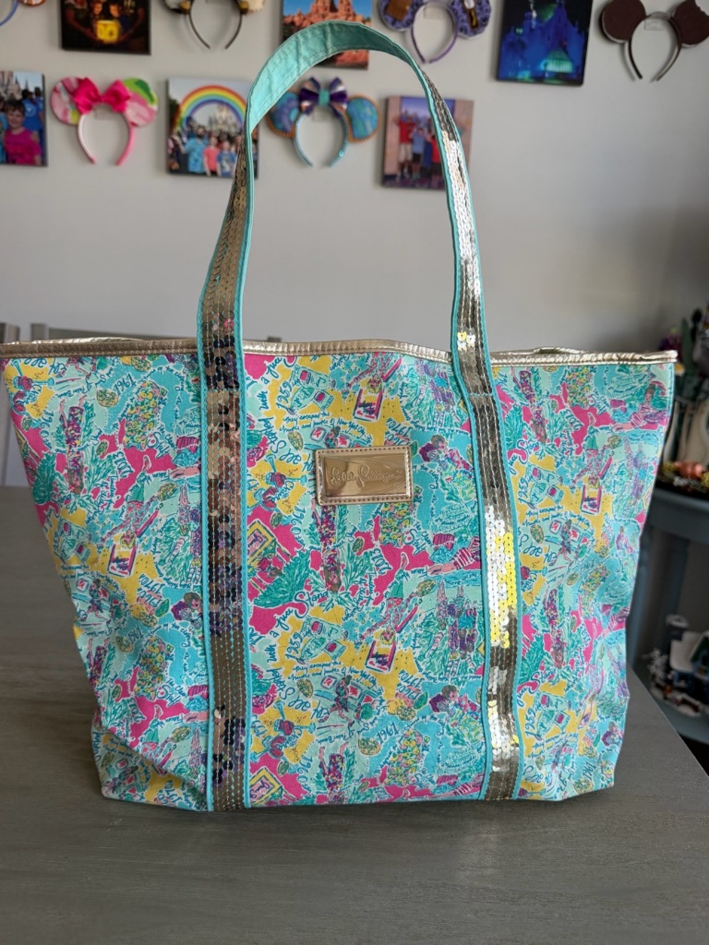 Lilly Pulitzer sparkle tote bag In the Beginning